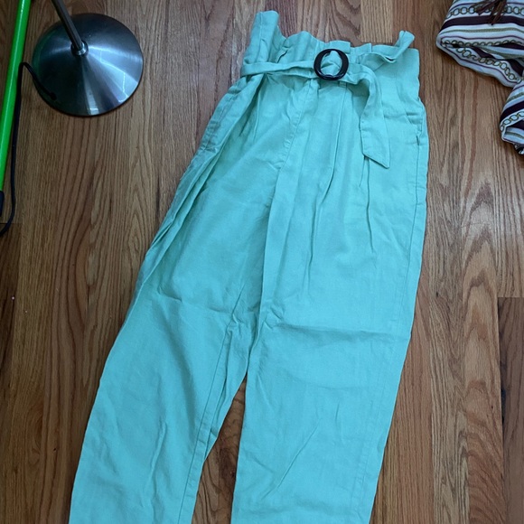 Green high waisted pants - Picture 1 of 2